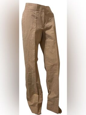 Faconnable Linen Blend Wide Leg Trousers Women 2 Quiet Luxe Beach Wedding Beige